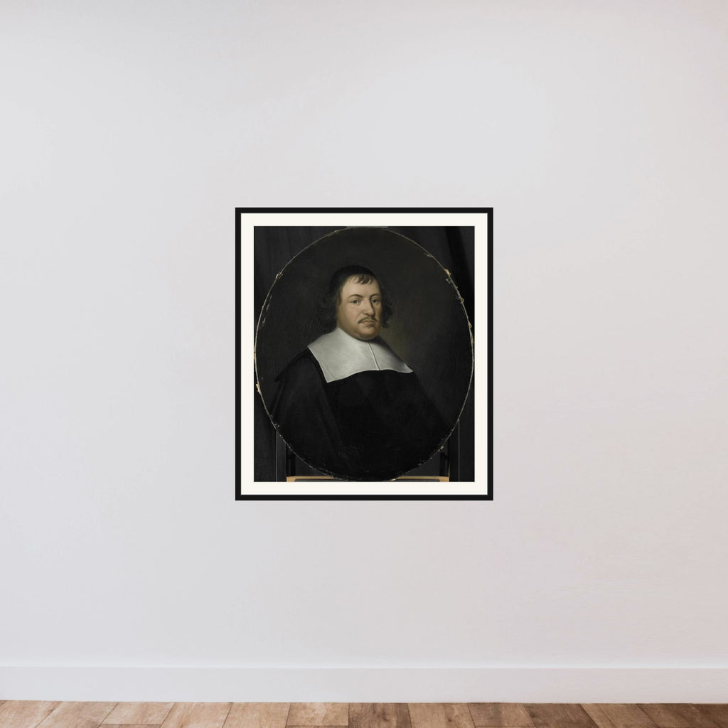 Portrait of Cornelis van den Bergh, Director of the Rotterdam Chamber of the Dutch East India Company, elected 1659 framed — shown to scale