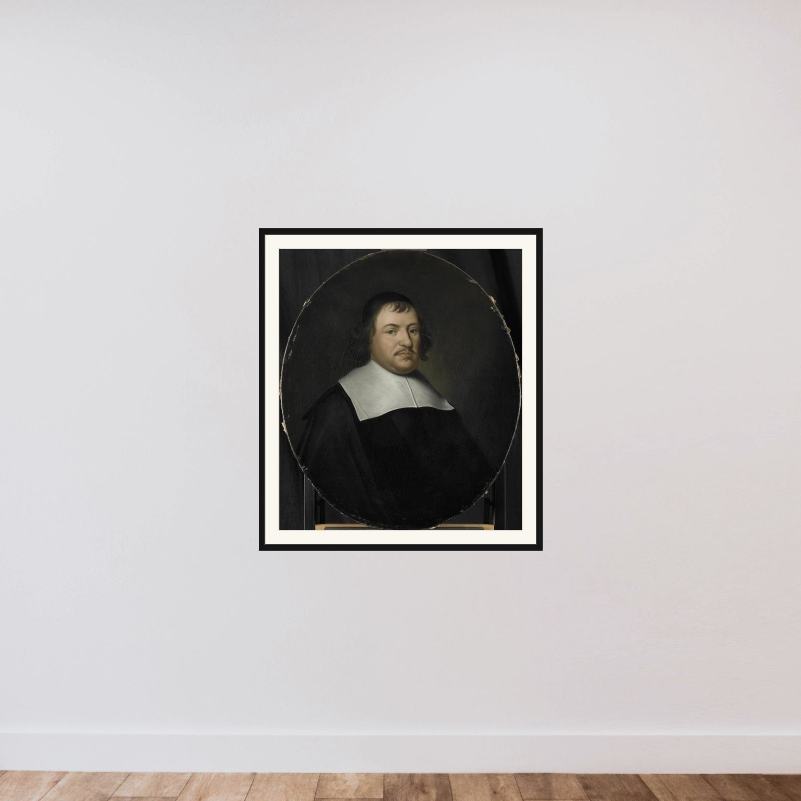 Portrait of Cornelis van den Bergh, Director of the Rotterdam Chamber of the Dutch East India Company, elected 1659 framed — shown to scale