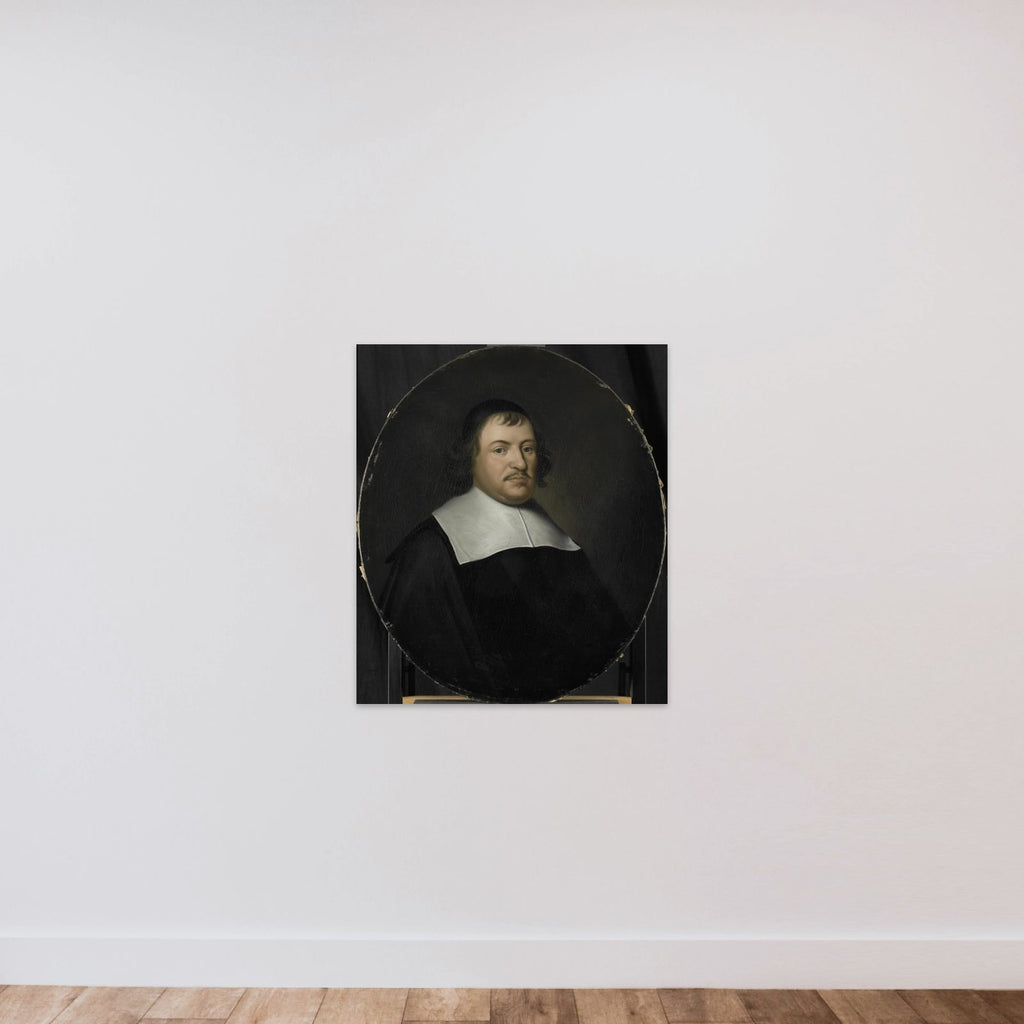Portrait of Cornelis van den Bergh, Director of the Rotterdam Chamber of the Dutch East India Company, elected 1659 unframed — shown to scale