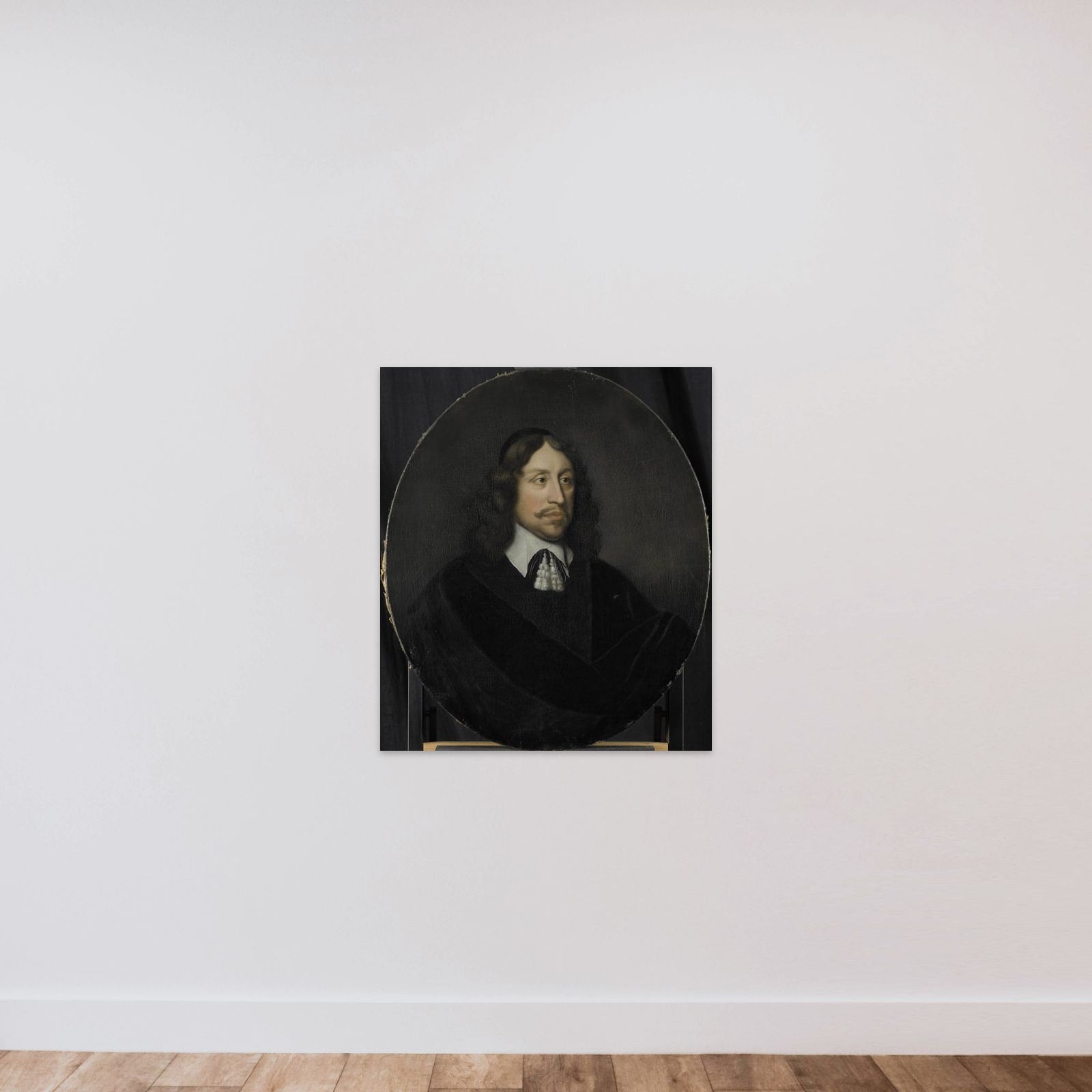 Portrait of Johan de Vries, Director of the Rotterdam Chamber of the Dutch East India Company, elected 1667 unframed — shown to scale