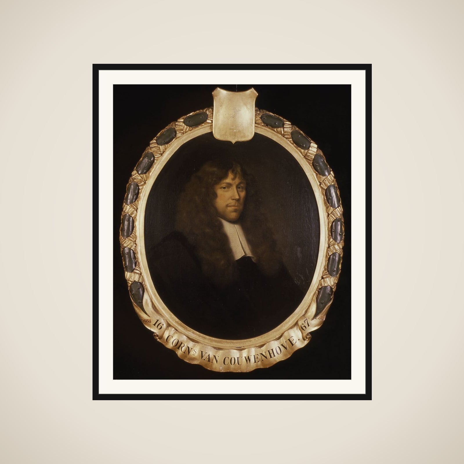 Portrait of Cornelis van Couwenhove, Director of the Rotterdam Chamber of the Dutch East India Company, elected 1667 framed