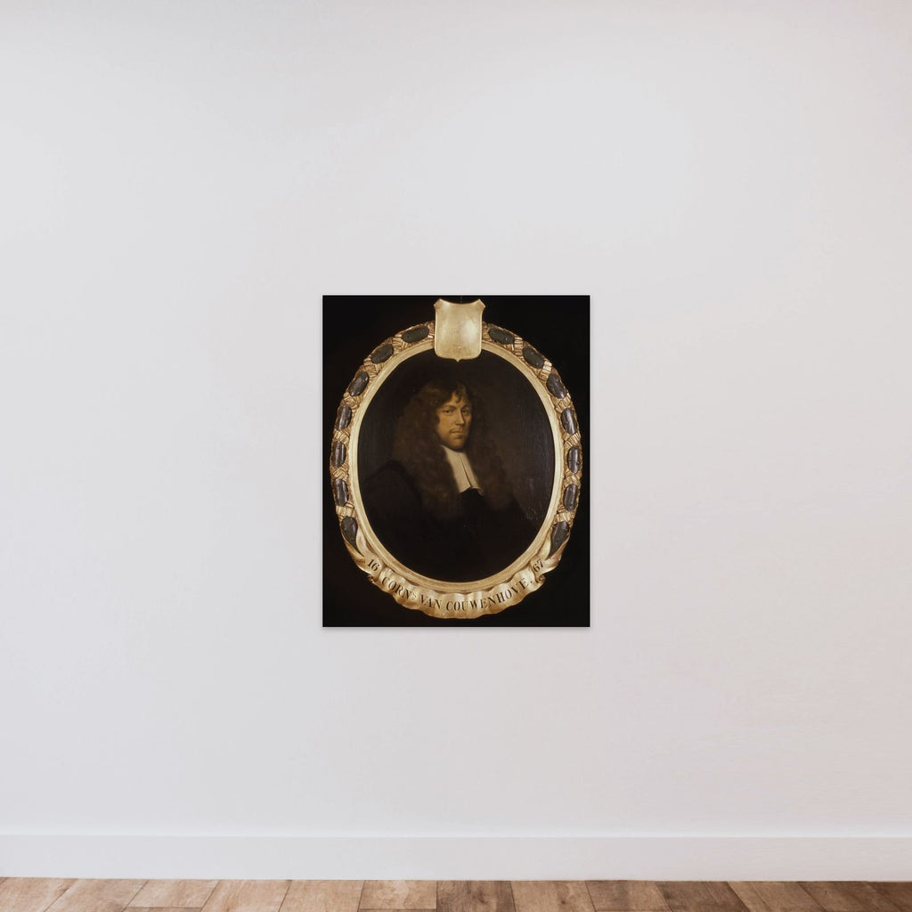 Portrait of Cornelis van Couwenhove, Director of the Rotterdam Chamber of the Dutch East India Company, elected 1667 unframed — shown to scale