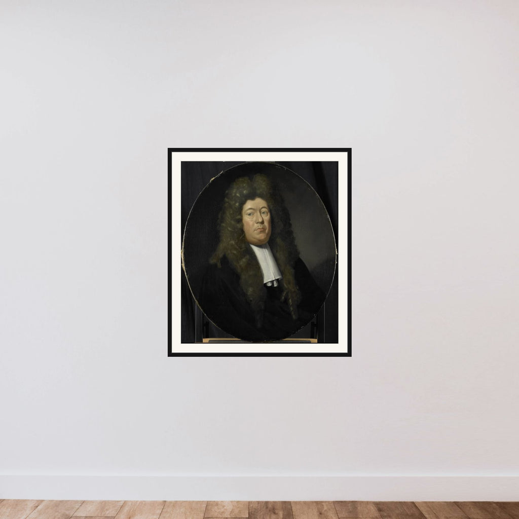 Portrait of Adriaen Paets, Director of the Rotterdam Chamber of the Dutch East India Company, elected 1668 framed — shown to scale