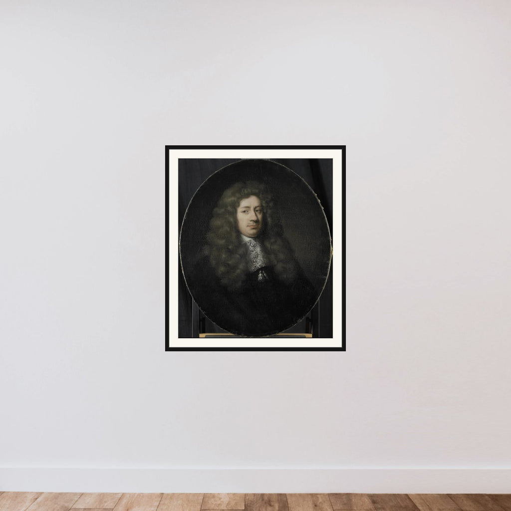 Portrait of Dominicus Rosmale, Director of the Rotterdam Chamber of the Dutch East India Company, elected 1677 framed — shown to scale