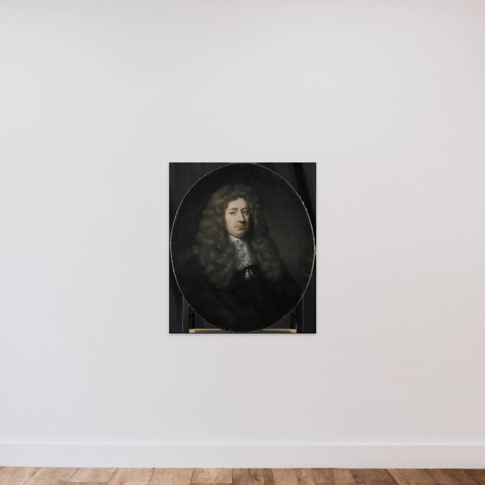 Portrait of Dominicus Rosmale, Director of the Rotterdam Chamber of the Dutch East India Company, elected 1677 unframed — shown to scale