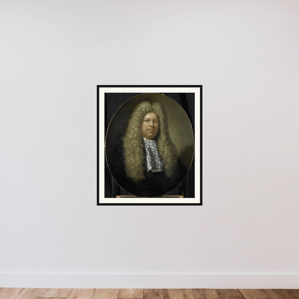 Portrait of Jacob Dane, Director of the Rotterdam Chamber of the Dutch East India Company, elected 1689 framed — shown to scale