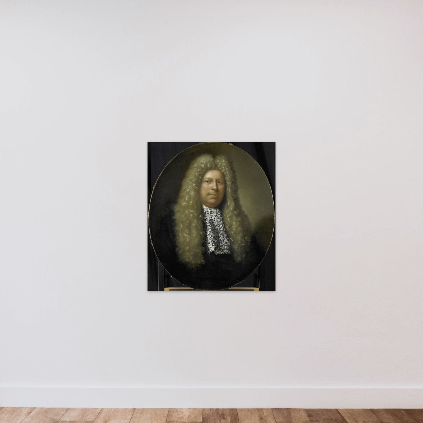 Portrait of Jacob Dane, Director of the Rotterdam Chamber of the Dutch East India Company, elected 1689 unframed — shown to scale