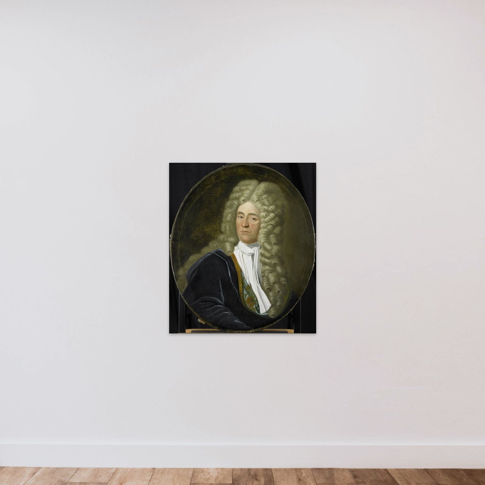 Portrait of Willem van Hogendorp, Director of the Rotterdam Chamber of the Dutch East India Company, elected 1692 unframed — shown to scale