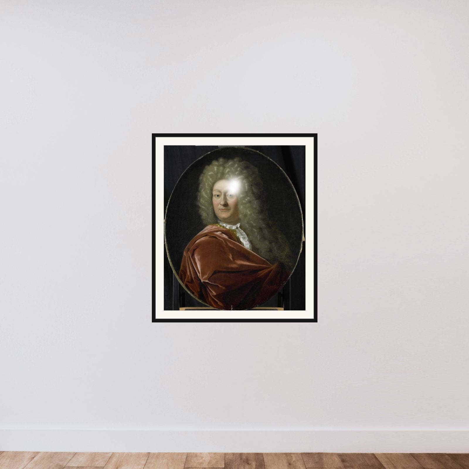 Portrait of Adriaen Paets, Director of the Rotterdam Chamber of the Dutch East India Company, elected 1703 framed — shown to scale