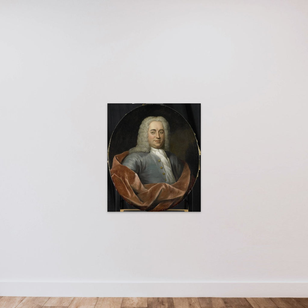 Portrait of Walter Senserff, Director of the Rotterdam Chamber of the Dutch East India Company, elected 1731 unframed — shown to scale
