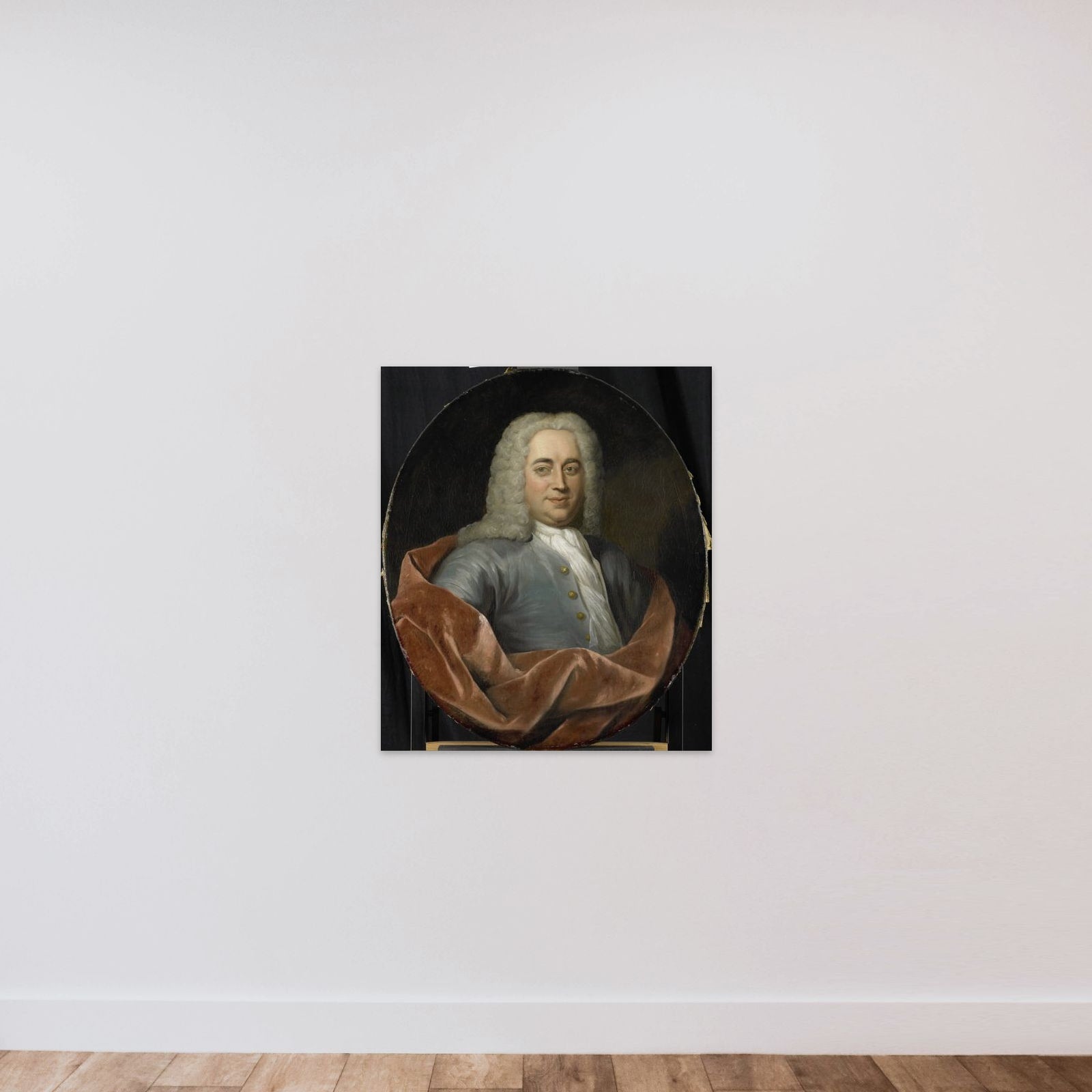 Portrait of Walter Senserff, Director of the Rotterdam Chamber of the Dutch East India Company, elected 1731 unframed — shown to scale