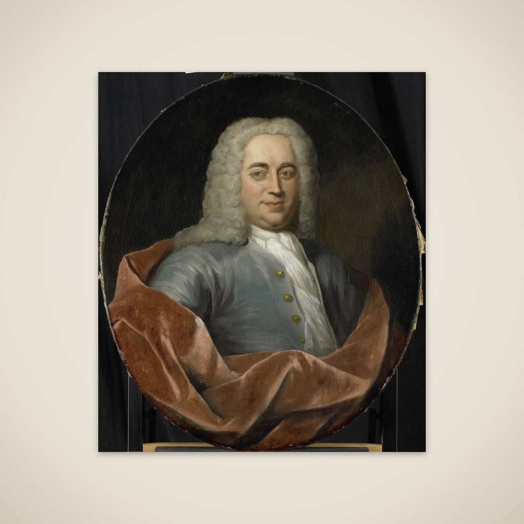 Portrait of Walter Senserff, Director of the Rotterdam Chamber of the Dutch East India Company, elected 1731 unframed print