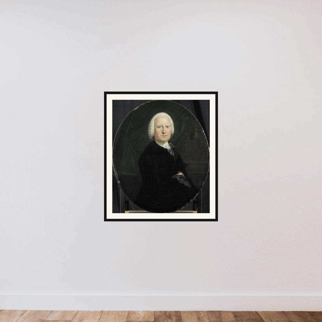 Portrait of Adriaan du Bois, Director of the Rotterdam Chamber of the Dutch East India Company, elected 1742 framed — shown to scale
