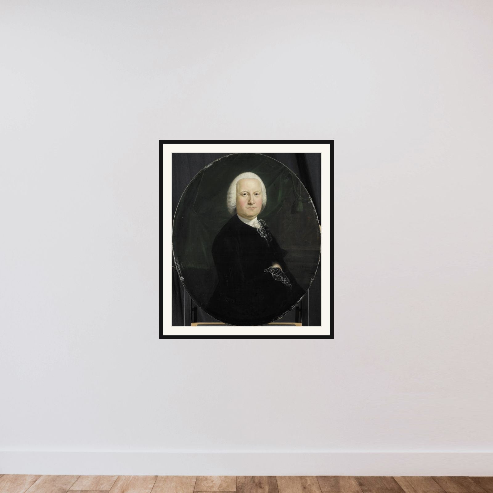 Portrait of Adriaan du Bois, Director of the Rotterdam Chamber of the Dutch East India Company, elected 1742 framed — shown to scale