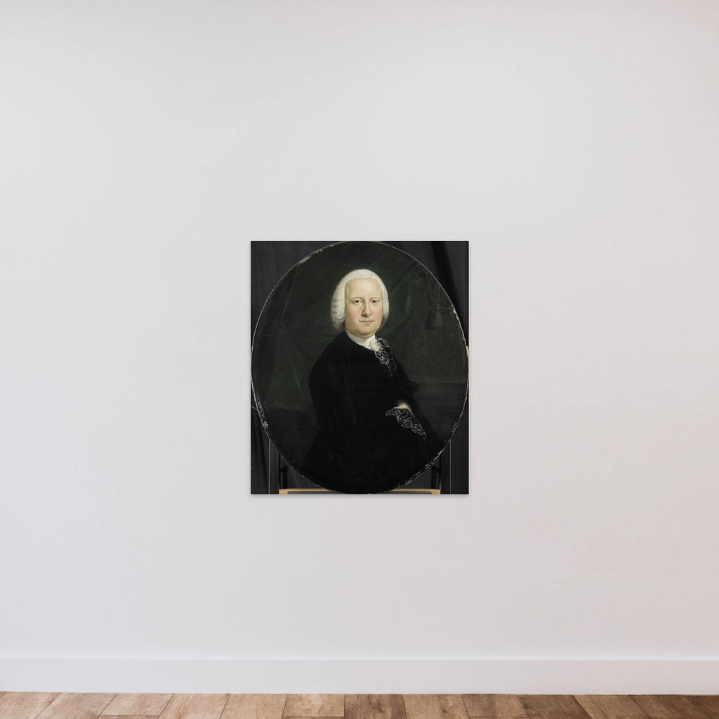 Portrait of Adriaan du Bois, Director of the Rotterdam Chamber of the Dutch East India Company, elected 1742 unframed — shown to scale