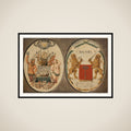 The Arms of the Dutch East India Company and of the Town of Batavia framed