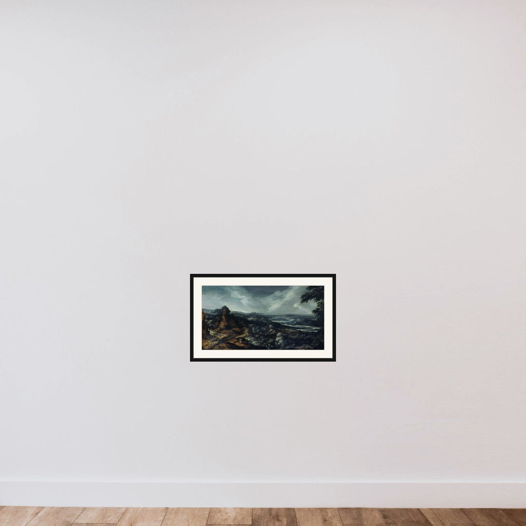 Panoramic Landscape with Tobias and the Angel framed — shown to scale