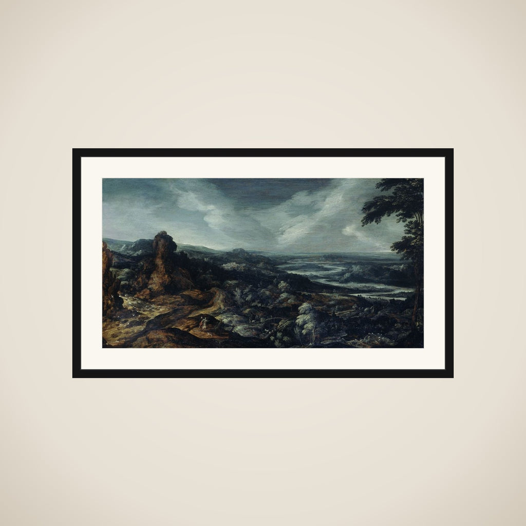 Panoramic Landscape with Tobias and the Angel framed