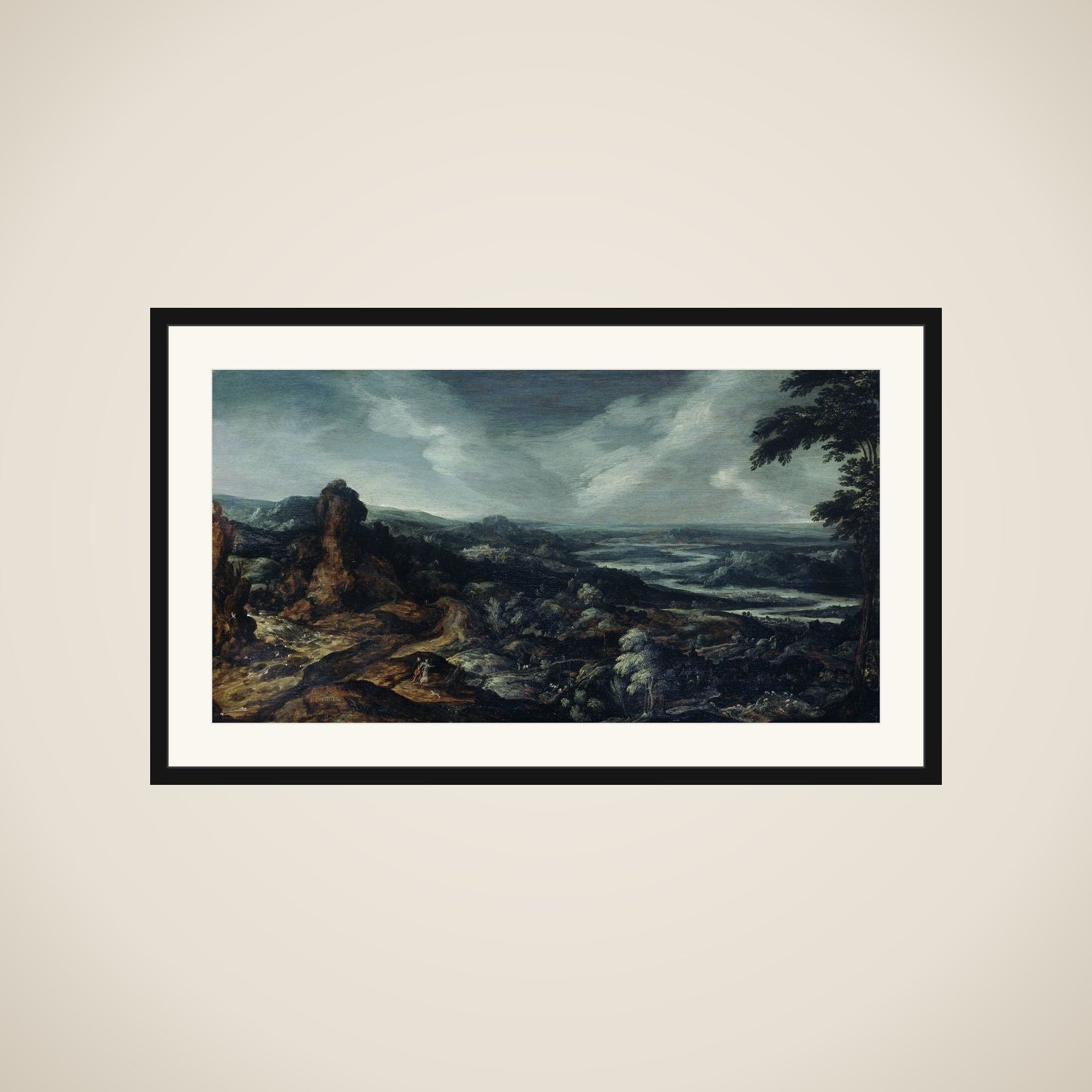 Panoramic Landscape with Tobias and the Angel framed