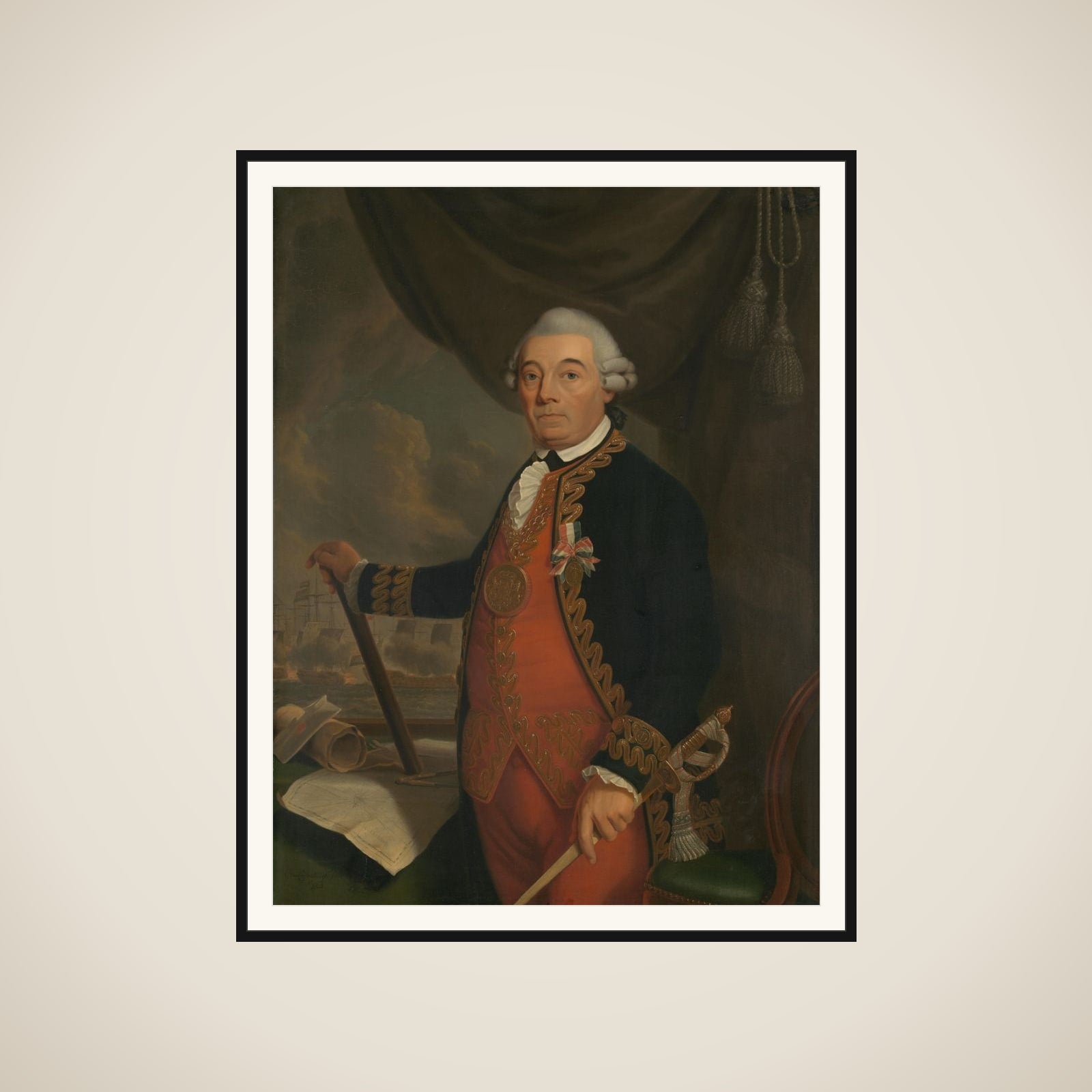 Johan Arnold Zoutman (1724-93), Vice Admiral framed