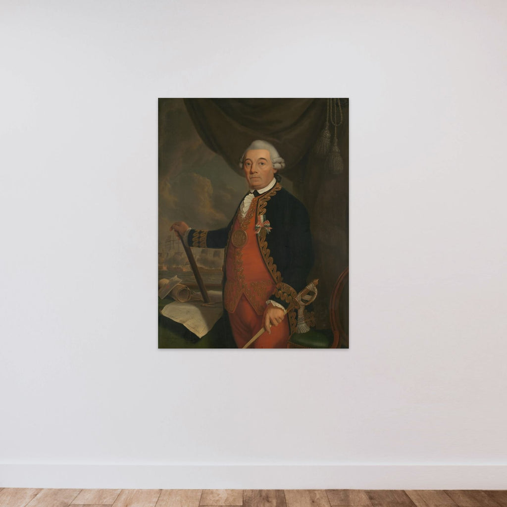 Johan Arnold Zoutman (1724-93), Vice Admiral unframed — shown to scale