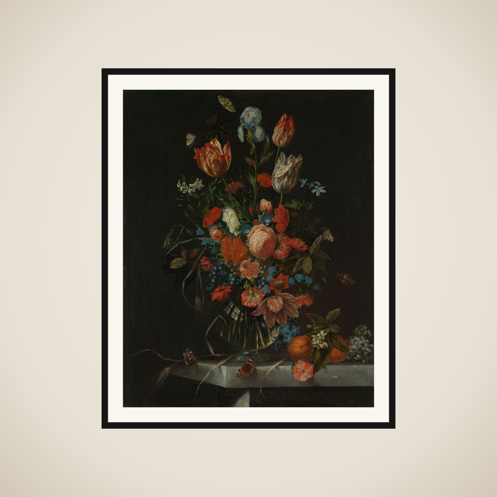 Still Life with Flowers framed