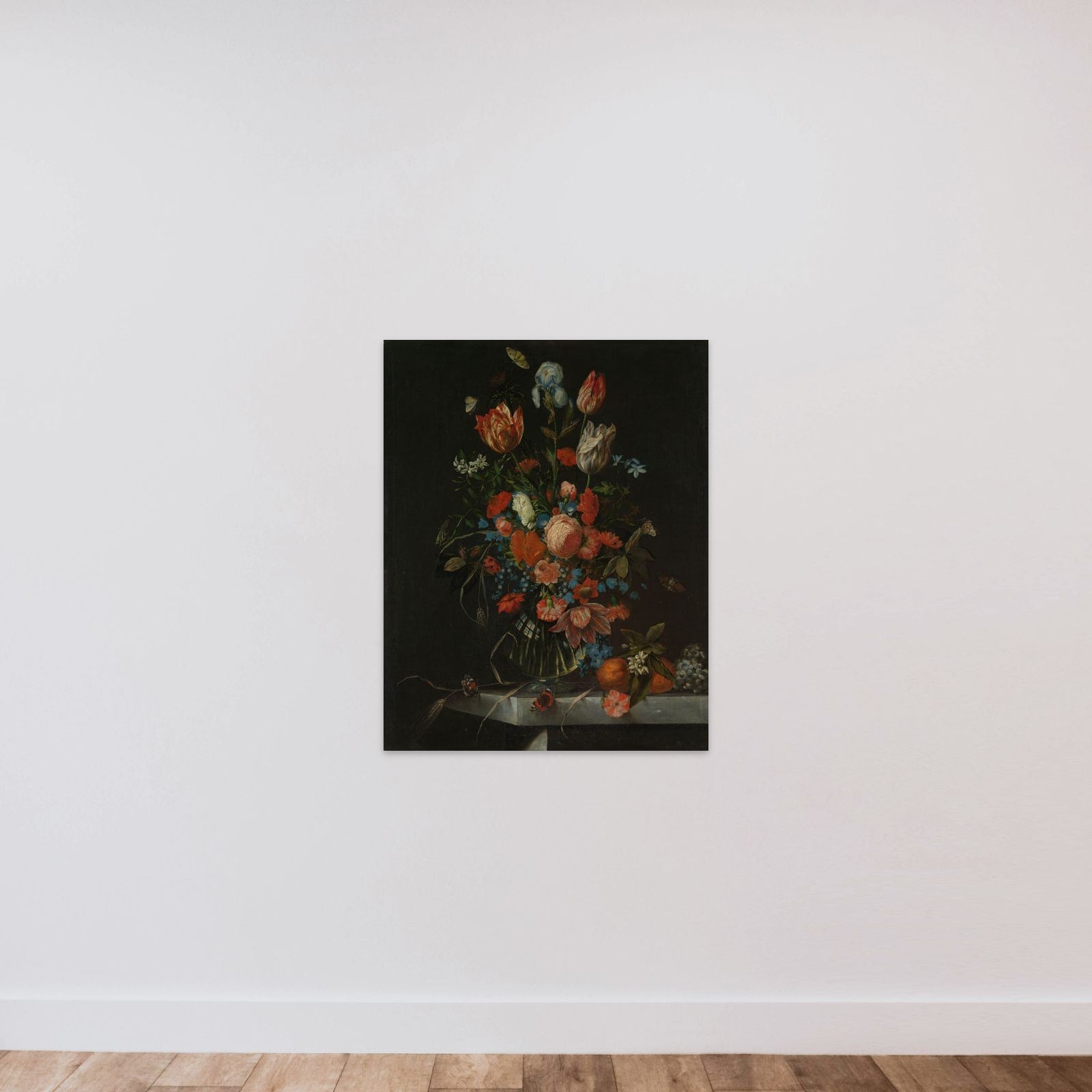 Still Life with Flowers unframed — shown to scale