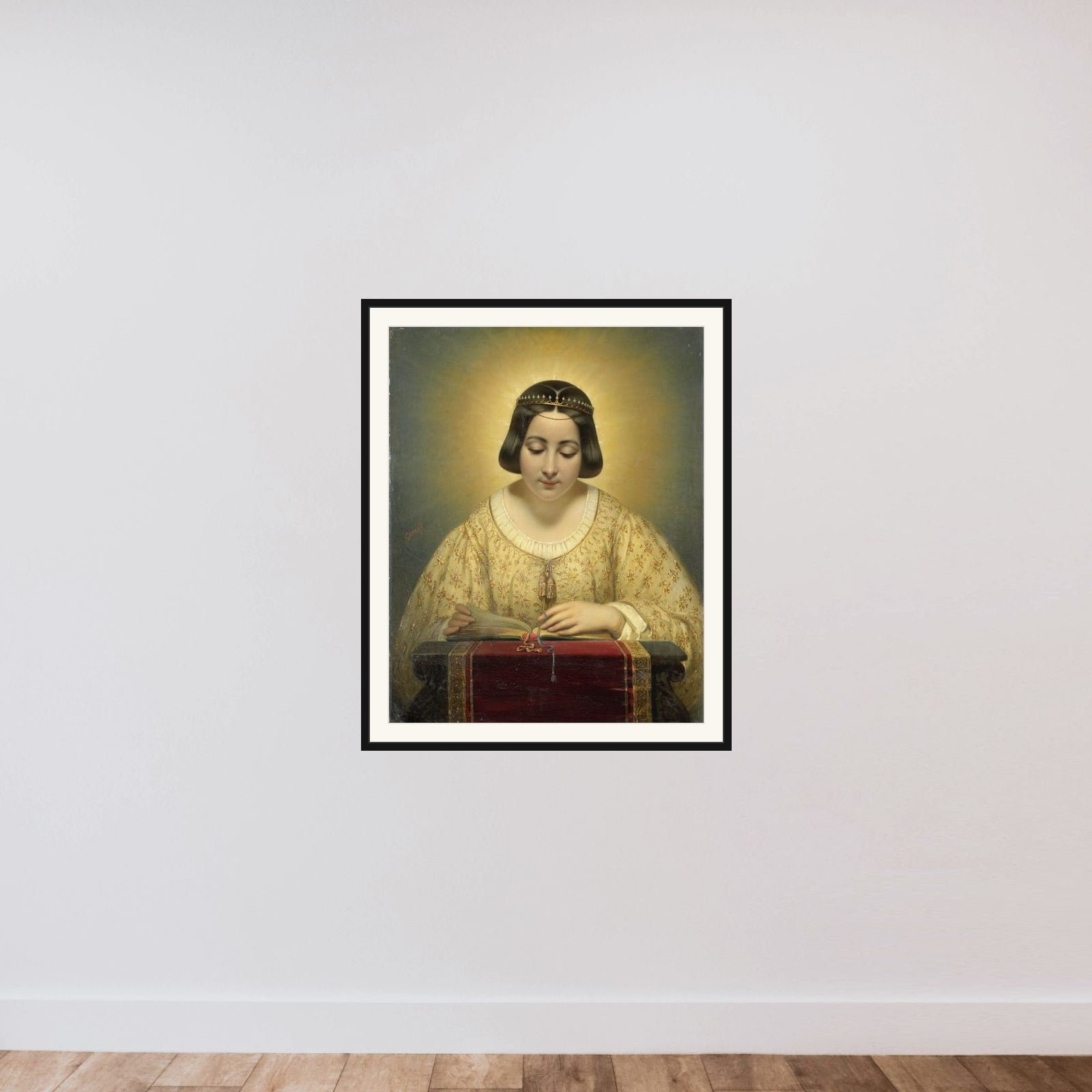 Countess de Pagès, née de Cornellan, as St Catherine framed — shown to scale