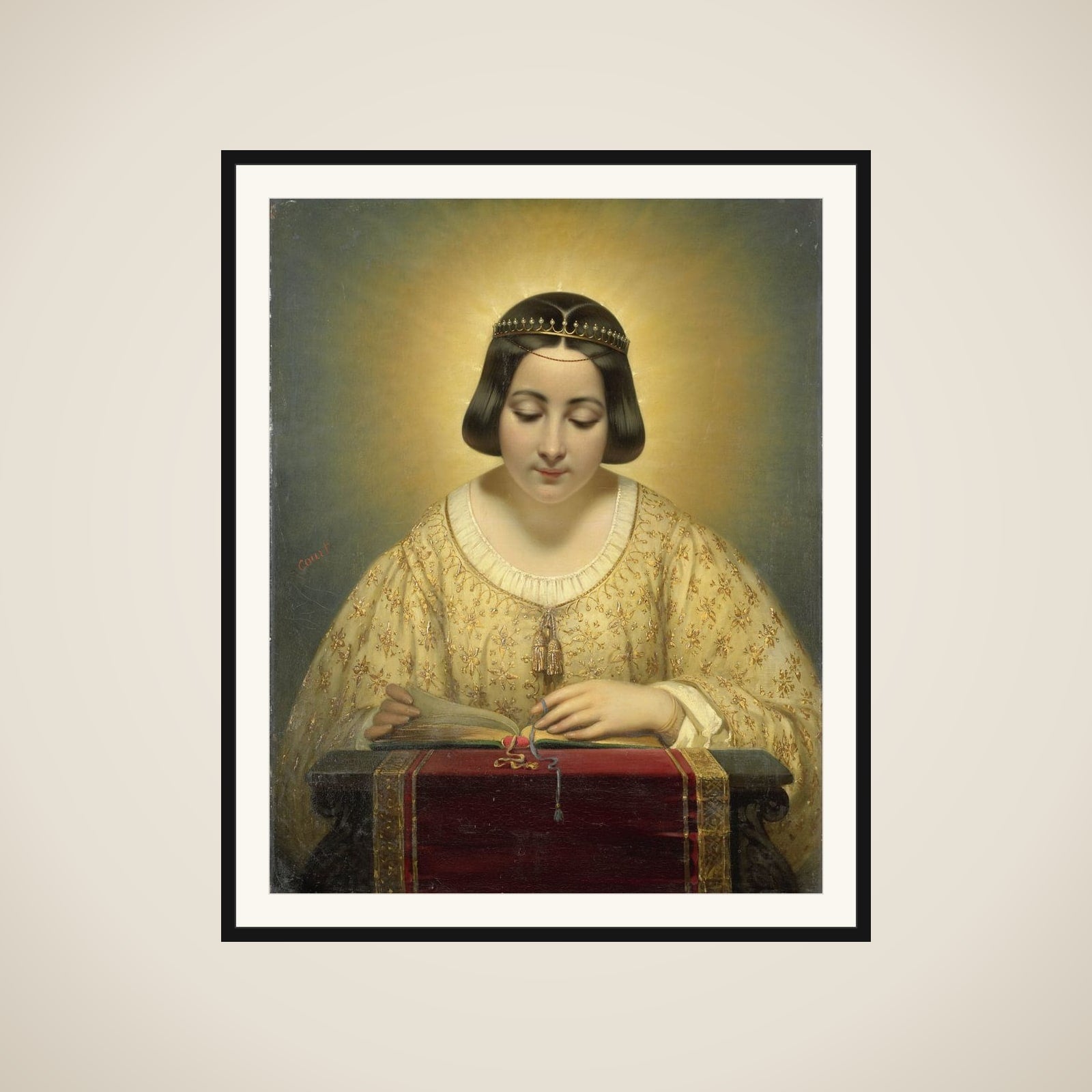 Countess de Pagès, née de Cornellan, as St Catherine framed