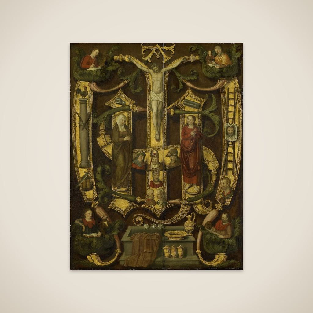Monogram of Christ combined with Instruments of the Passion unframed print
