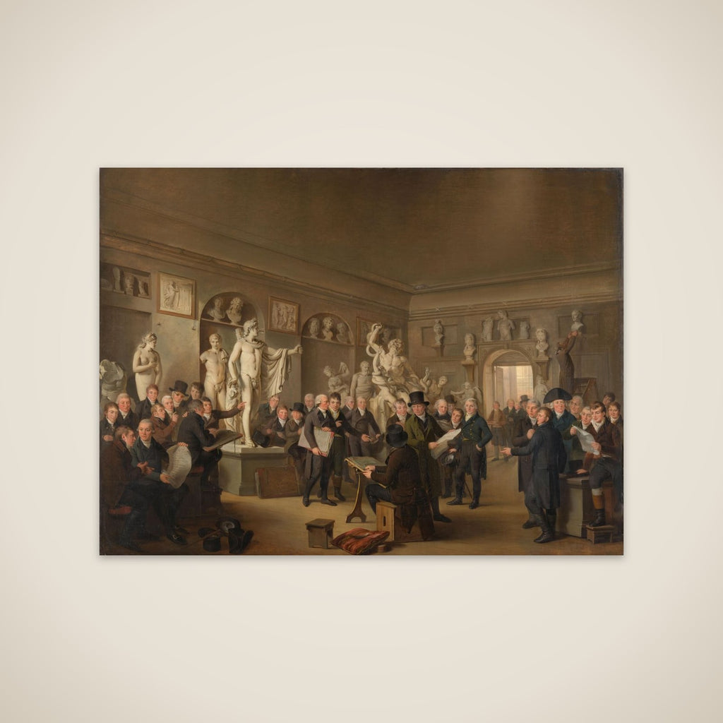 The Sculpture Gallery of the Felix Meritis Society in Amsterdam, with Portraits of the Commissioners and Directors of the Drawing, Literature and Commerce Divisions and the Secretaries of the Society unframed print