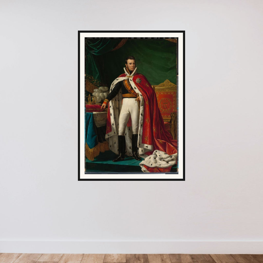 Portrait of William I, King of the Netherlands framed — shown to scale