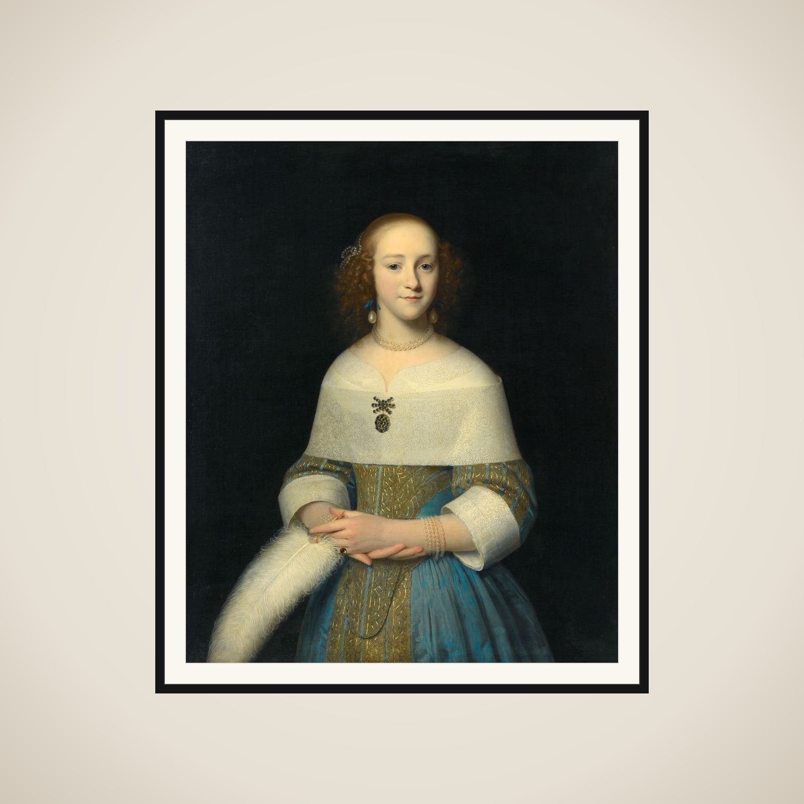 Portrait of a Young Woman, Possibly Susanna Reael framed