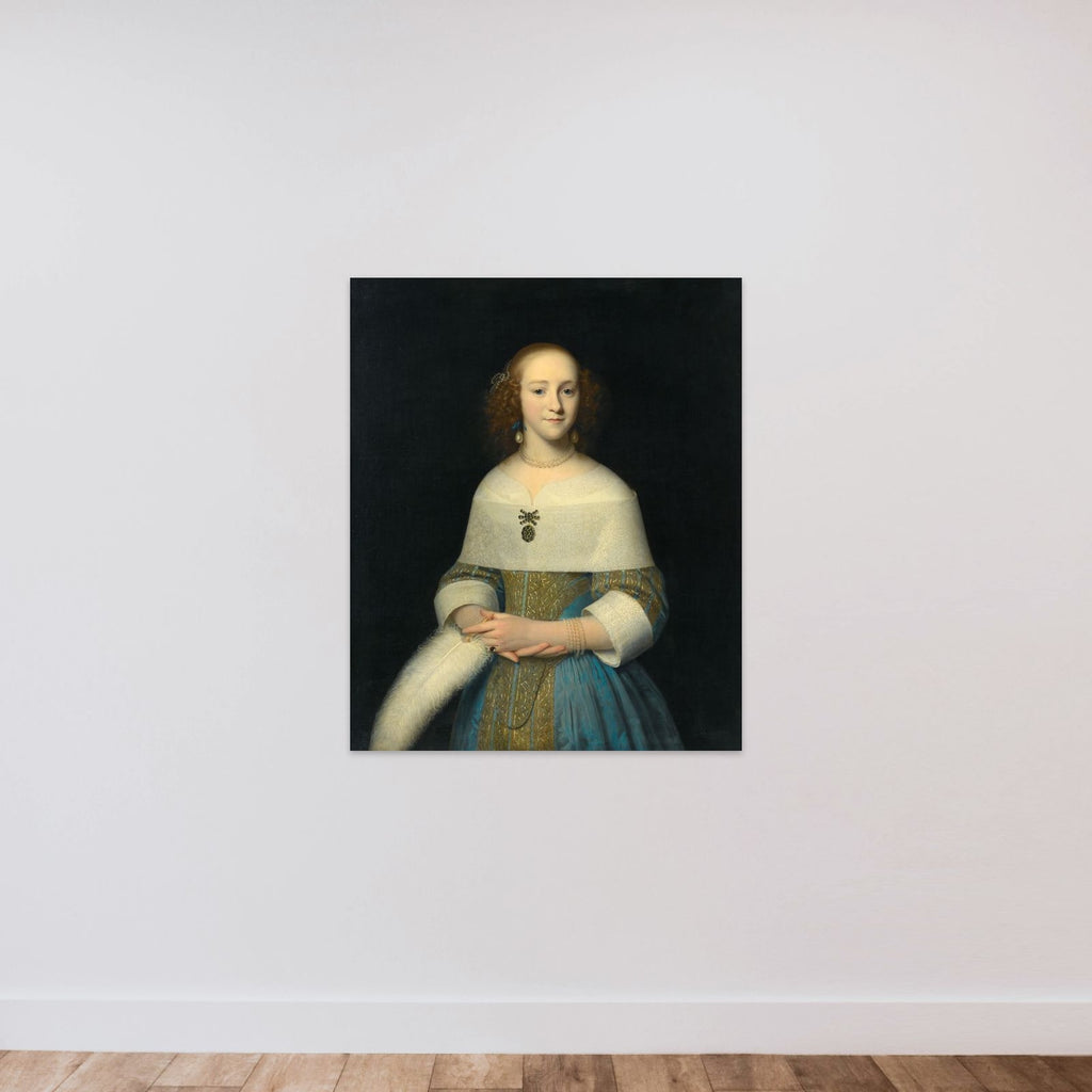 Portrait of a Young Woman, Possibly Susanna Reael unframed — shown to scale