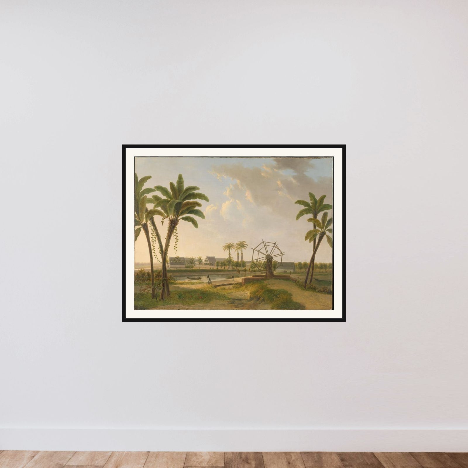 View of the Meerzorg Coffee Plantation on the Taparoepi Canal in Surinam? framed — shown to scale