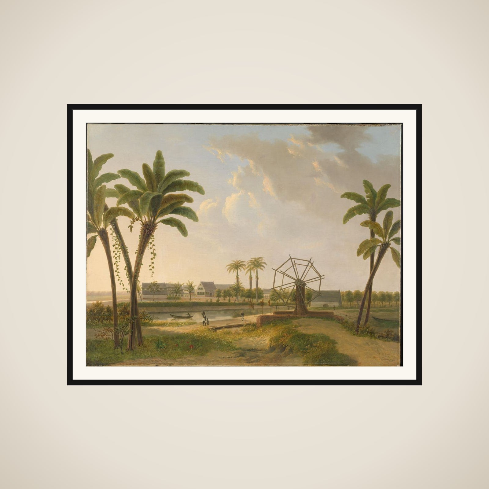 View of the Meerzorg Coffee Plantation on the Taparoepi Canal in Surinam? framed