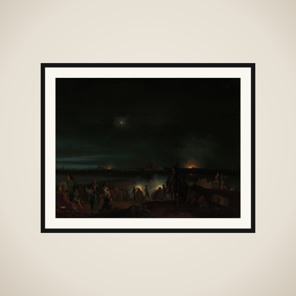 The Shelling of 's -Hertogenbosch by the French during the Siege of 1794, presumably in the Night of 25-26 September framed