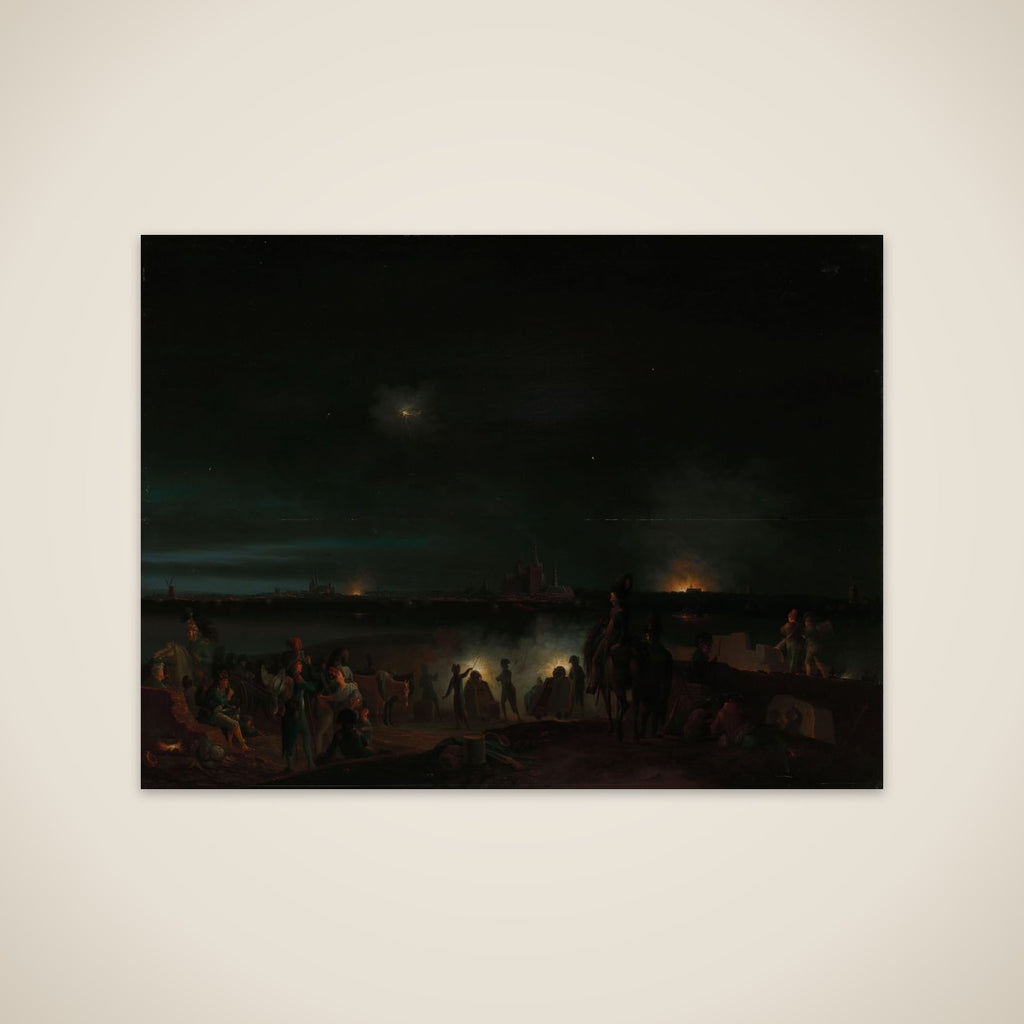 The Shelling of 's -Hertogenbosch by the French during the Siege of 1794, presumably in the Night of 25-26 September unframed print