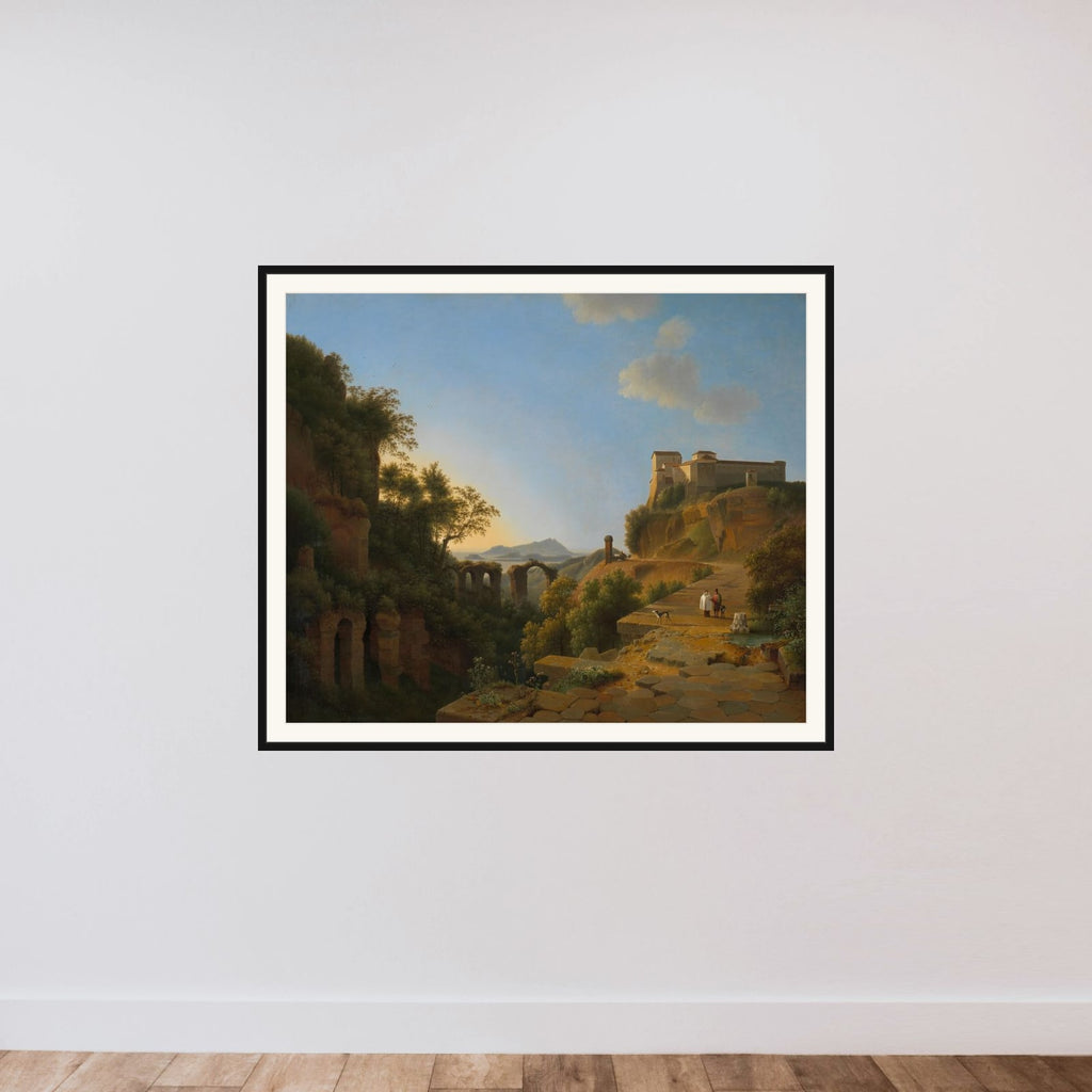 The Gulf of Naples with the Island of Ischia in the Distance framed — shown to scale