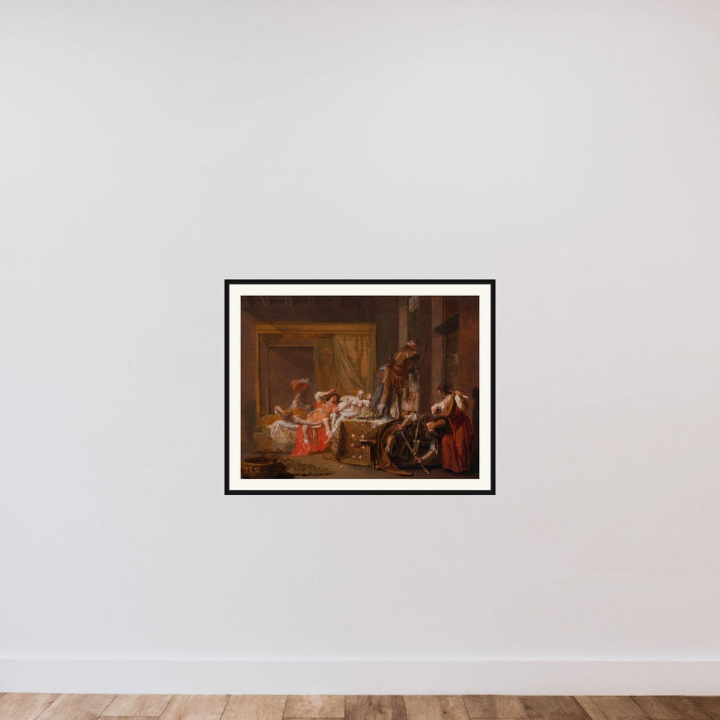 Scene from the Wedding of Messalina and Gaius Sillius framed — shown to scale