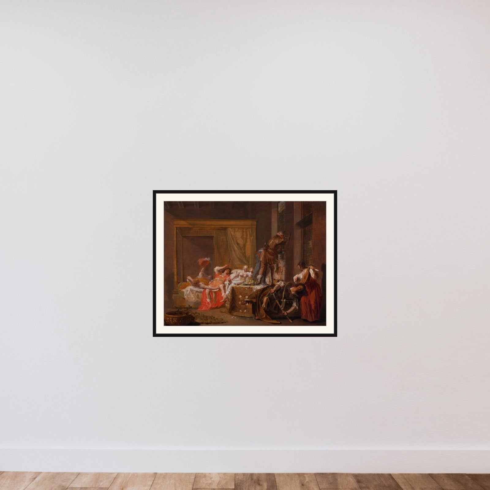 Scene from the Wedding of Messalina and Gaius Sillius framed — shown to scale