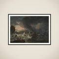 English Warships and a Moroccan chebec in Distress framed