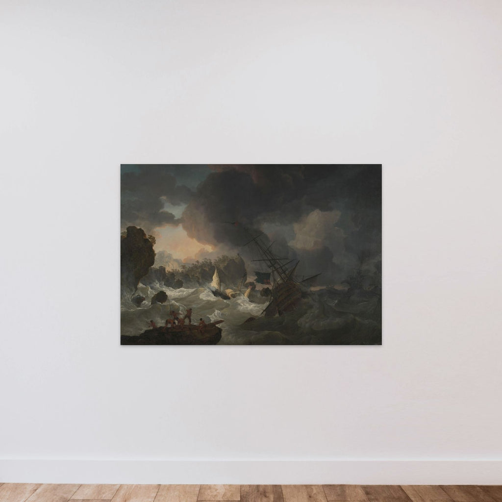 English Warships and a Moroccan chebec in Distress unframed — shown to scale