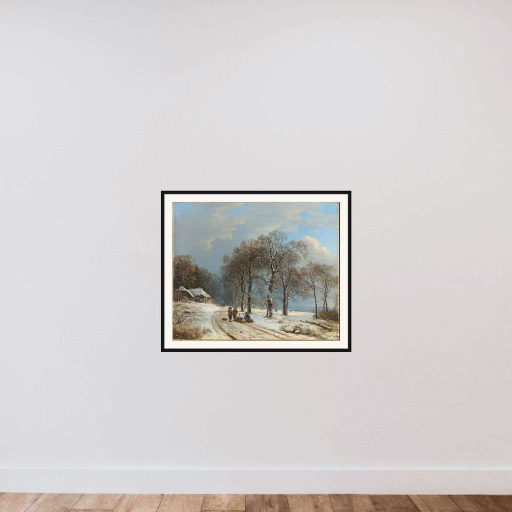 Winter landscape framed — shown to scale