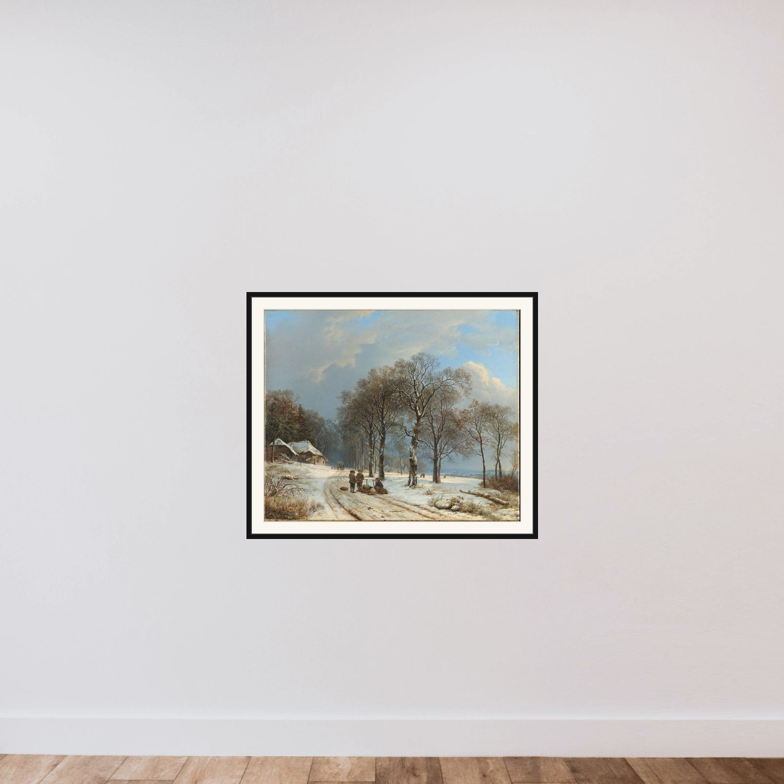 Winter landscape framed — shown to scale