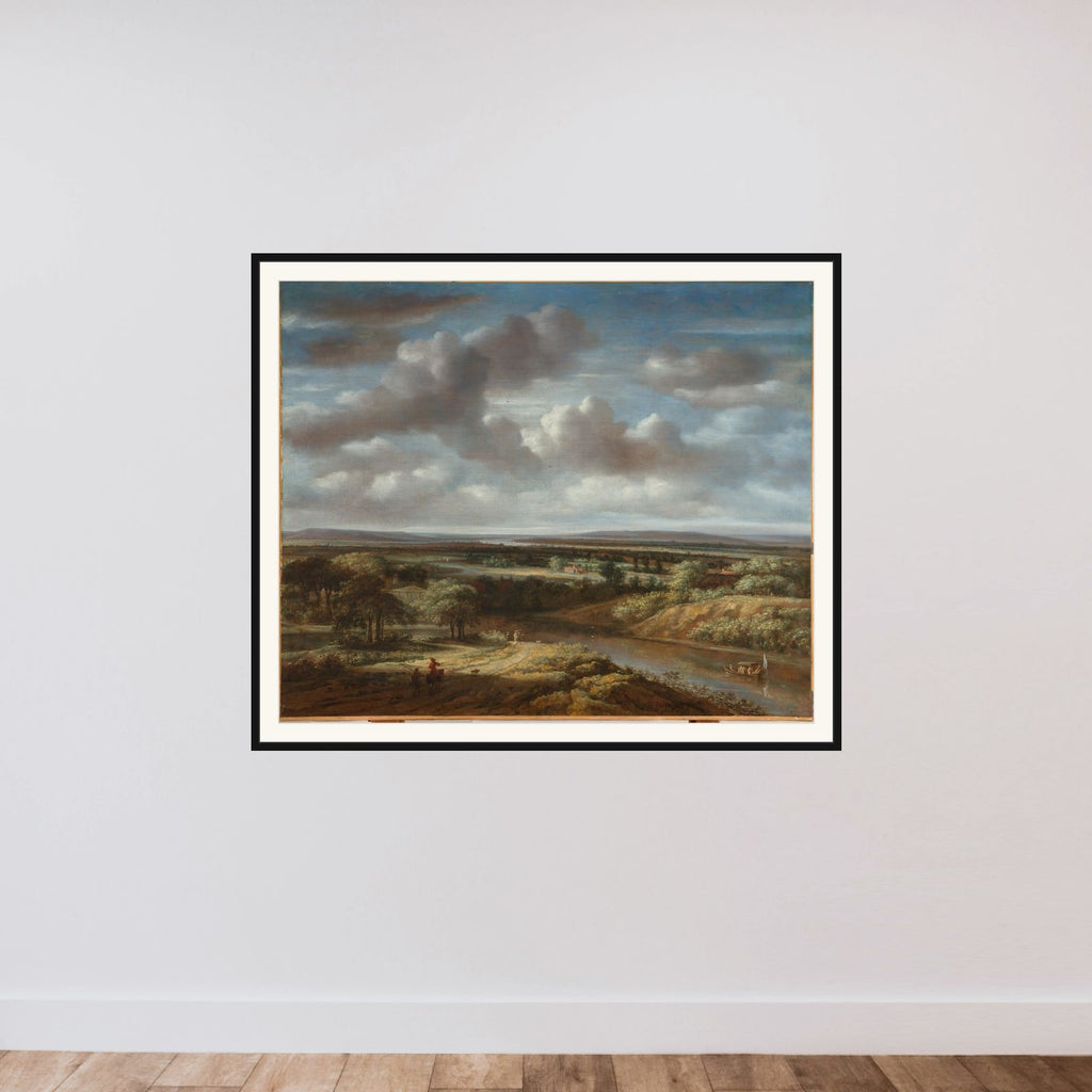 River Landscape framed — shown to scale