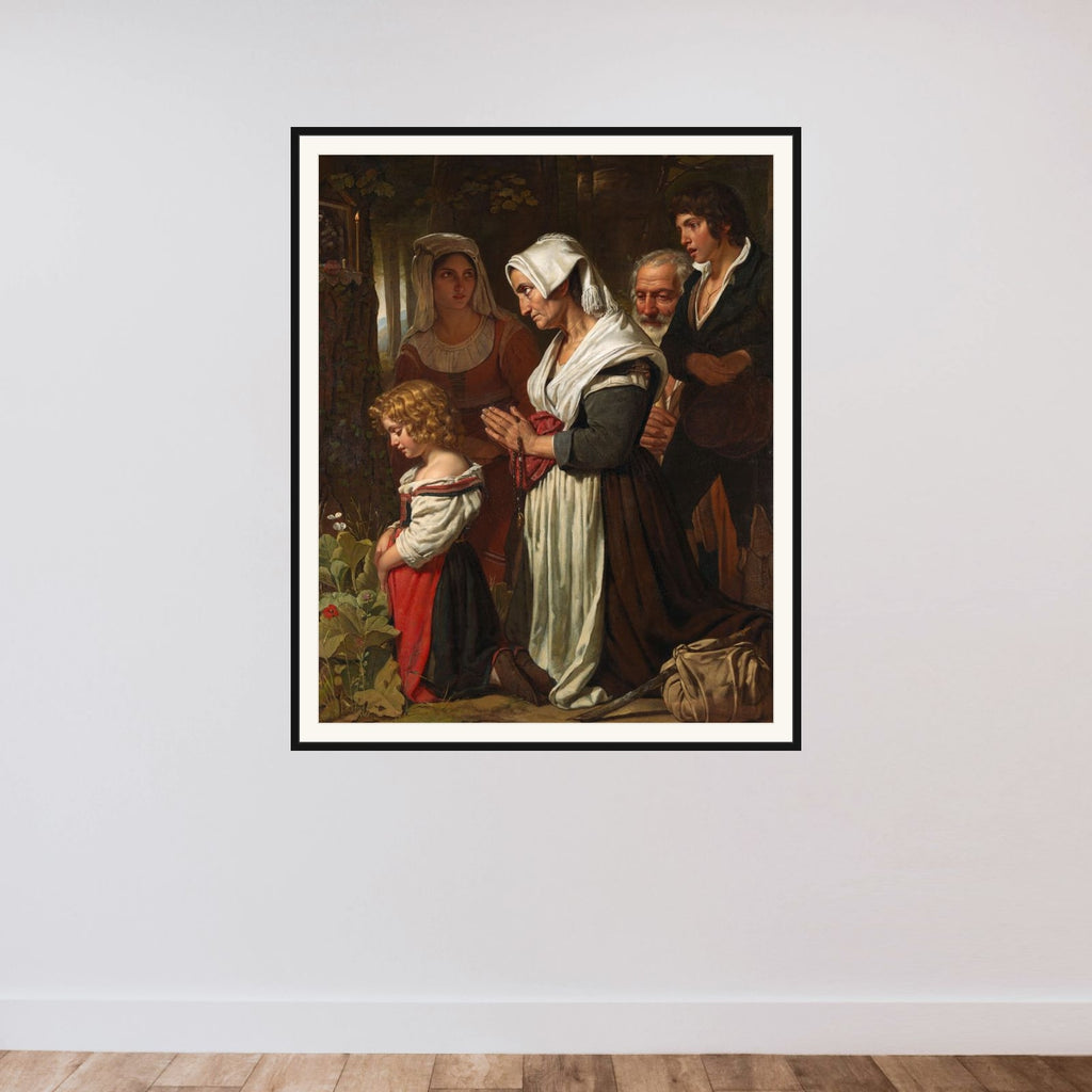 'Piety' framed — shown to scale