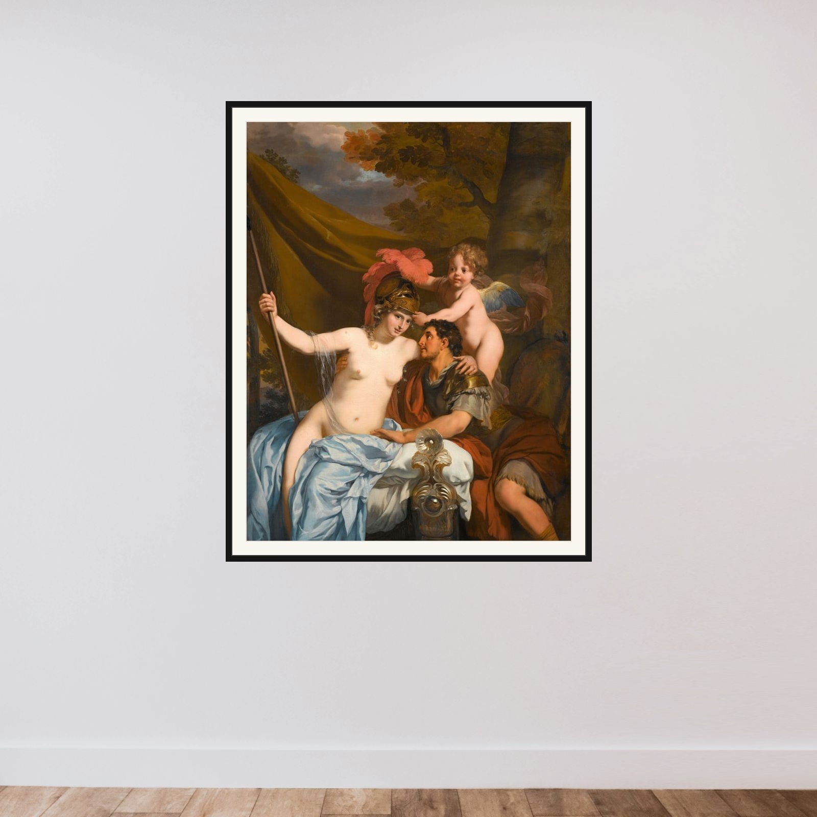 Odysseus and Calypso framed — shown to scale