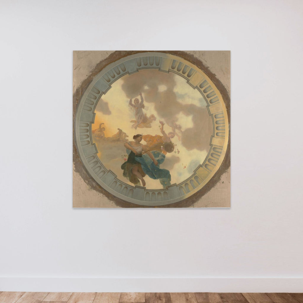 Five-part Ceiling Decoration for the Great Hall of Soestdijk Palace unframed — shown to scale