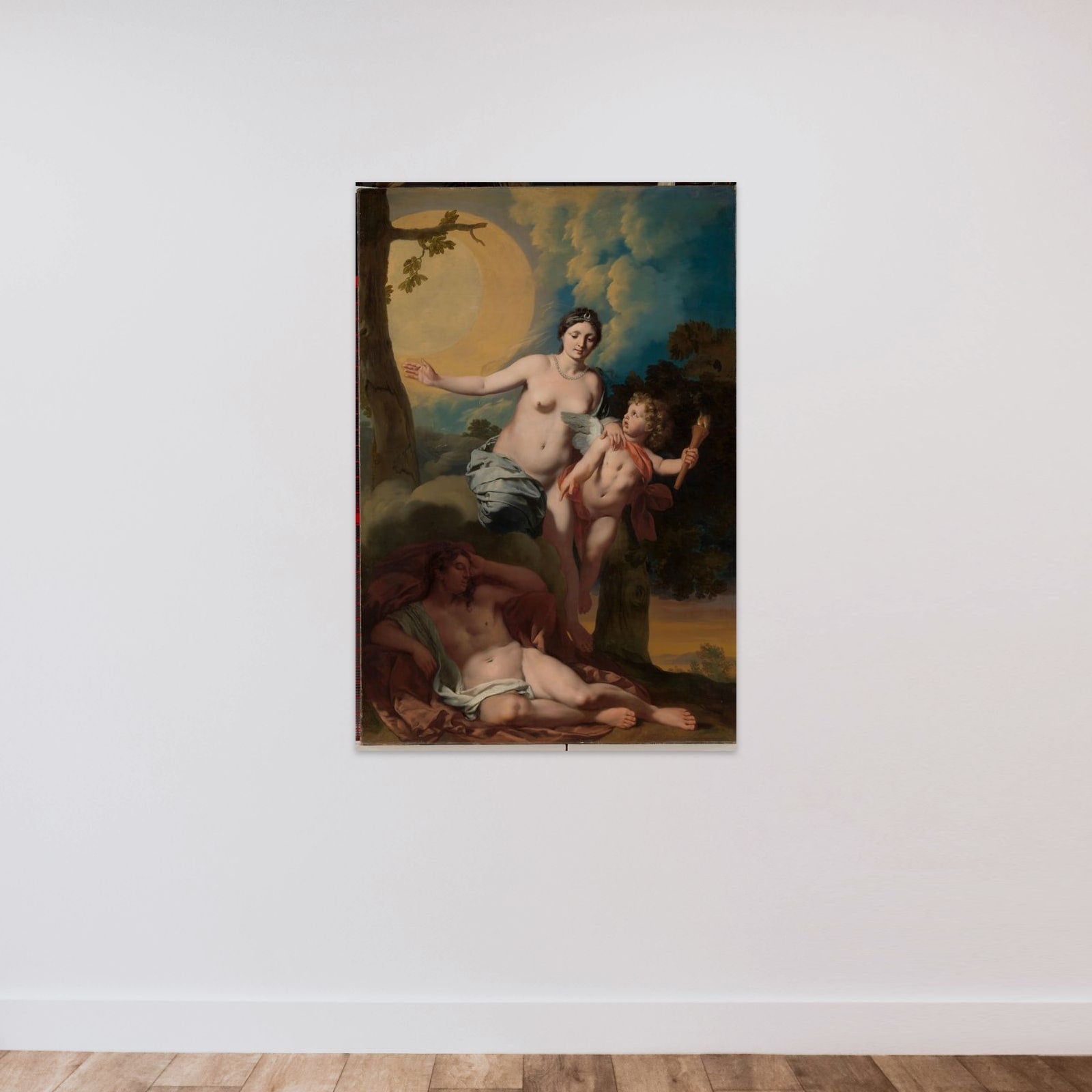 Selene and Endymion unframed — shown to scale